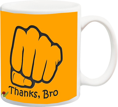 

ME&YOU Raksha Bandhan Gift For Brother/ Bhai; thanks bro printed Ceramic Mug(325 ml), Multicolor