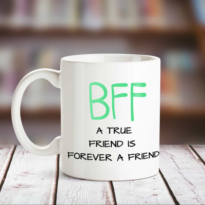 Huppme Best Friend Forever White Coffee Ceramic Mug(350 ml)