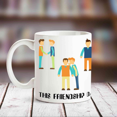 Huppme This Friendship Day Routine Work White Coffee Ceramic Mug(350 ml)