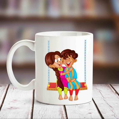 

Huppme Meri Pyari Behna White Coffee Ceramic Mug(350 ml)