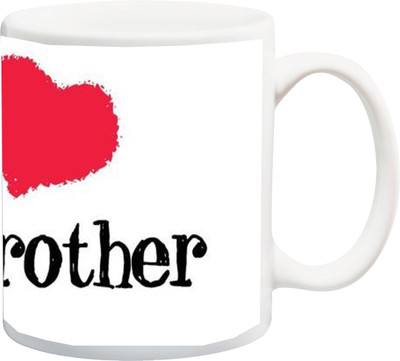 

ME&YOU Raksha Bandhan Gifts For Bro/ Bhai; I Love My Brother Printed Ceramic Mug(325 ml), Red