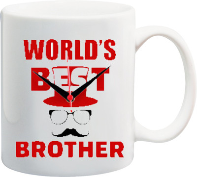 

ME&YOU Raksha Bandhan Gifts For Bro/ Bhai/ Bhaiya; World's Best Brother Printed Ceramic Mug(325 ml), Red