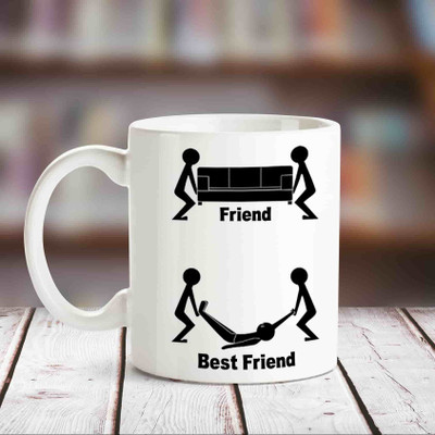 

Huppme Friend vs Best Friend White Coffee Ceramic Mug(350 ml)