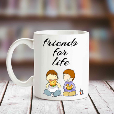 

Huppme Friends For Life White Coffee Ceramic Mug(350 ml)