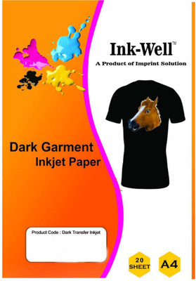 

INK WELL Dark Transfer Paper For Cotton Garment Inkjet A4 Size - 20 Sheets, 160 Micro Unruled A4 Transfer Paper(Set of 1, White)