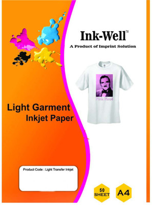 

INK WELL Light Transfer Paper For Cotton Garment Inkjet A4 Size - 50 Sheets, 160 Micron Unruled A4 Transfer Paper(Set of 1, White)