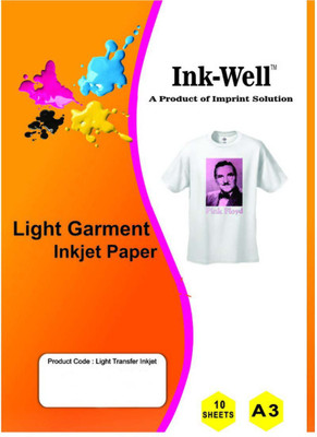 

INK WELL Light Transfer Paper For Cotton Garment Inkjet A3 Size - 10 Sheets, 160 Micron Unruled A3 Transfer Paper(Set of 1, White)