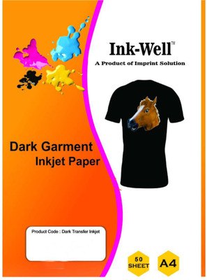 

INK WELL Dark Transfer Paper For Cotton Garment Inkjet A4 Size - 50 Sheets, 160 Micron Unruled A4 Transfer Paper(Set of 1, White)