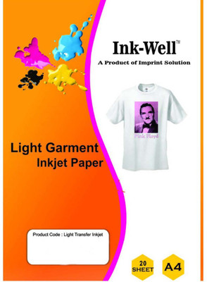 

INK WELL Light Transfer Paper For Cotton Garment Inkjet 160 Micron - A4 Size 20 Sheets Unruled A4 Transfer Paper(Set of 1, White)
