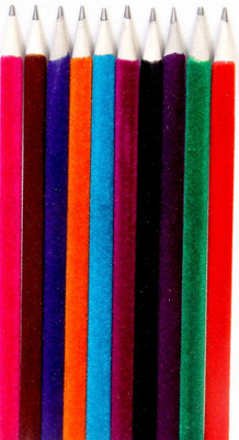 

River Kraft Velvet Pencil Round Shaped Pencils(Set of 10, Red, Blue, Green, Black, Pink)
