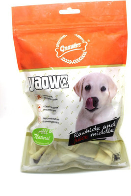 

Gnawlers Yaowo Knotted Rawhide 4"Bone Chicken Dog Treat(220 g)
