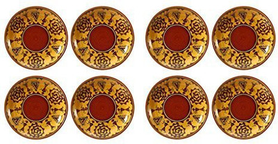 

caffeine Quarter Plate 7 Inch Stoneware in Mustard Romani Handmade Dinner Plates(Pack of 8)