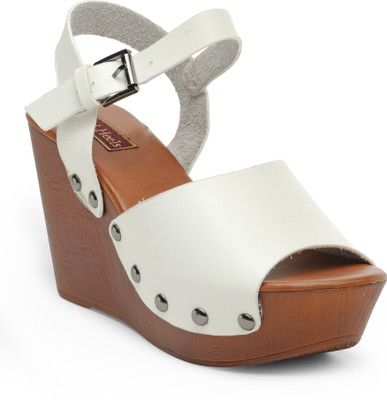 

Flat n Heels Women White Wedges