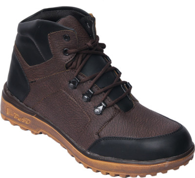 

Ramzee Safety Shoes Steel Toe Boots For Men(Brown