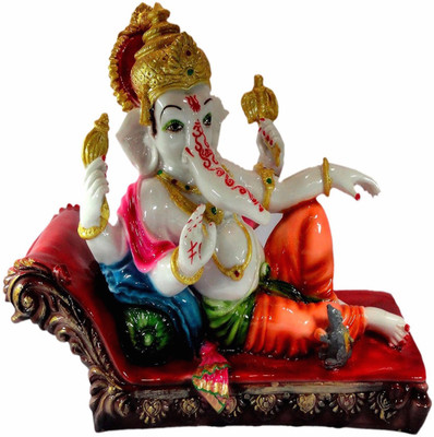 

A To Z Traders Ganesh Ji on Sofa for Diwali Puja/Pooja Home Temple Mandir Decoration Decorative Showpiece - 38 cm(Marble, Multicolor)