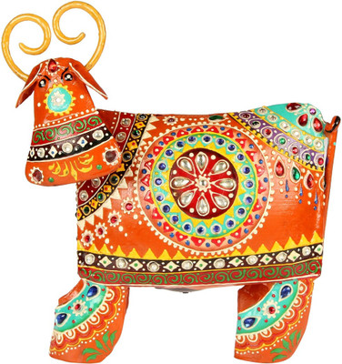 

NG Art Ventura Handpainted Buffalo Decorative Showpiece - 20 cm(Iron, Multicolor)