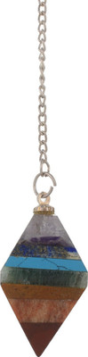 

Excel Metaphysical Stone Carving 7 Chakra Reiki Healing Pendulum Decorative Showpiece - 4 cm(Stoneware, Multicolor)
