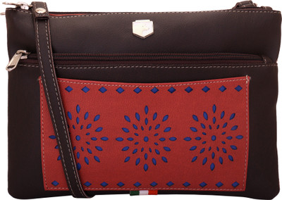 

Wocket Girls Casual Brown Leatherette Sling Bag