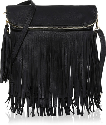 

Kleio Women Casual Black Leatherette Sling Bag