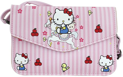 

Must Visit Girls Casual Pink Nylon Sling Bag