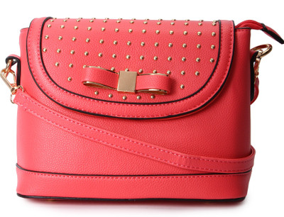 

Kleio Women Casual Pink Leatherette Sling Bag