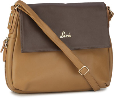 

Lavie Women Formal Tan Leatherette Sling Bag