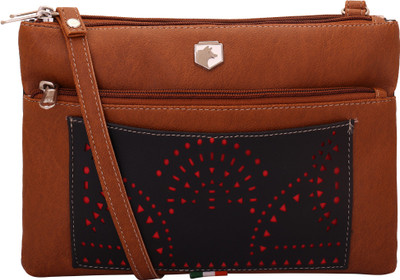 

Wocket Girls Casual Khaki Leatherette Sling Bag