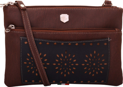 

Wocket Girls Casual Brown Leatherette Sling Bag