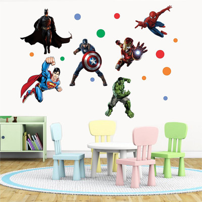 Asmi Collections 130 cm Super Heroes Removable Sticker(Pack of 1)