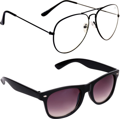 

Aligatorr Wayfarer, Aviator Sunglasses(Clear, Grey