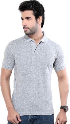 Concepts Solid Men Polo Neck Grey T-Shirt