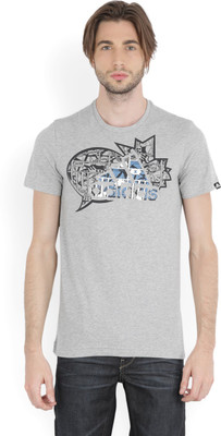 

ADIDAS Printed Men's Round Neck Grey T-Shirt, Mgreyh