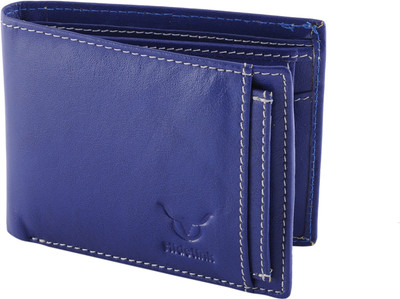 

Hidelink Men Blue Genuine Leather Wallet(6 Card Slots)