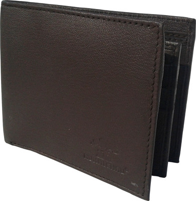 NUKAICHAU Men Brown Genuine Leather Wallet(7 Card Slots), S brn 7
