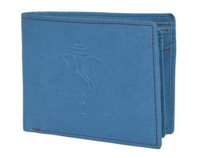 

Hidelink Men Blue Genuine Leather Wallet(6 Card Slots)