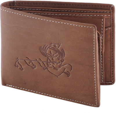

Hidelink Men Brown Genuine Leather Wallet(6 Card Slots)