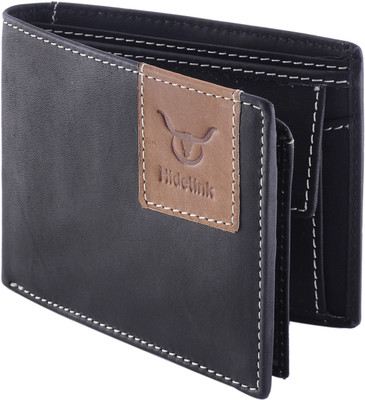 

Hidelink Men Black Genuine Leather Wallet(6 Card Slots)