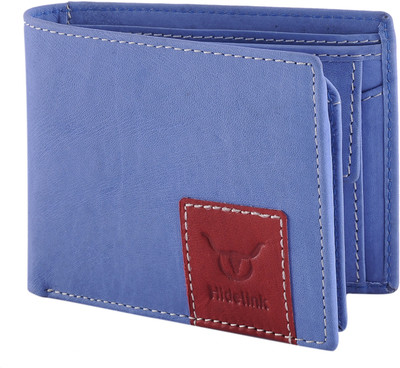 

Hidelink Men Blue Genuine Leather Wallet(6 Card Slots)