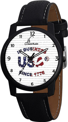 View Jack Klein Stylish White Round Dial Black Strap Analog Watch  - For Men Wrist Watches Price Online(Jack Klein)