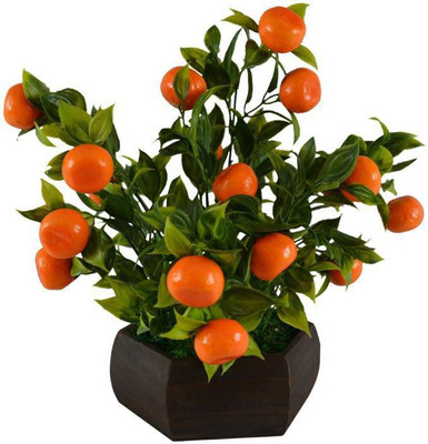 

uc Artificial Flower Orange Wild Flower Artificial Flower with Pot(3.3 inch, Pack of 1)