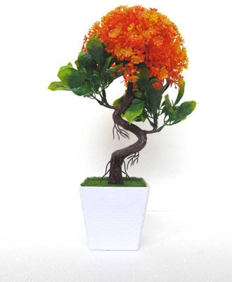 

uc Artificial Flower Orange Assorted Artificial Flower with Pot(3.3 inch, Pack of 1)