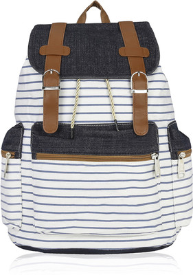 

Kleio Casual Spacious Striped Backpack For Girls 31 L Backpack(White)