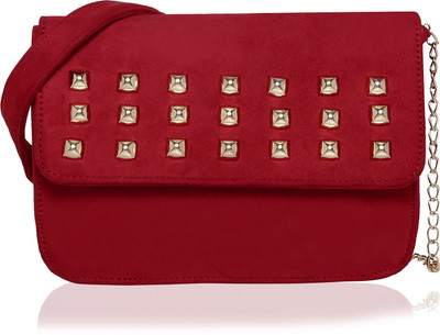 

Bagclan Suede sling Red Sling Bag(Red, 4 L)