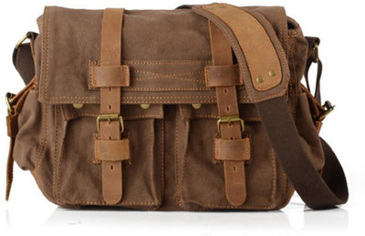 

iKACHA Brown Messenger Bag(Brown, 14 inch)
