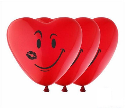 

PartyballoonsHK Printed love Heart Shaped Balloon(Red, Black, Pack of 30)