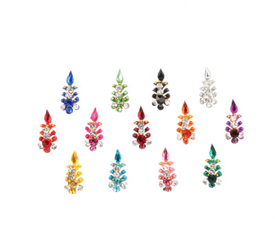 

Instabuyz Fancy bindi Forehead Purple Bindis(Medium)