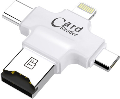 

Memore 4 in 1 OTG Four ports lightning + Type C + Micro USB + USB Card Reader(White)