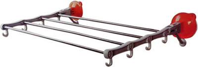 Gadget Hero's Stainless Steel, Plastic Wall Cloth Dryer Stand(Grey, Orange)