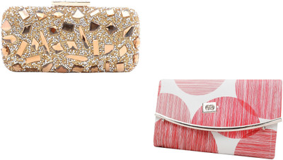 

zuberi couture Casual Gold, Multicolor Clutch