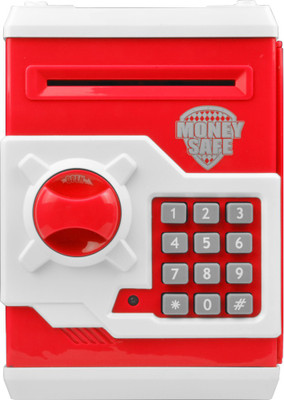 

UNTOLD Money Safe Kids Piggy Savings Bank with Electronic Lock(White & Red) Coin Bank(White, Red)